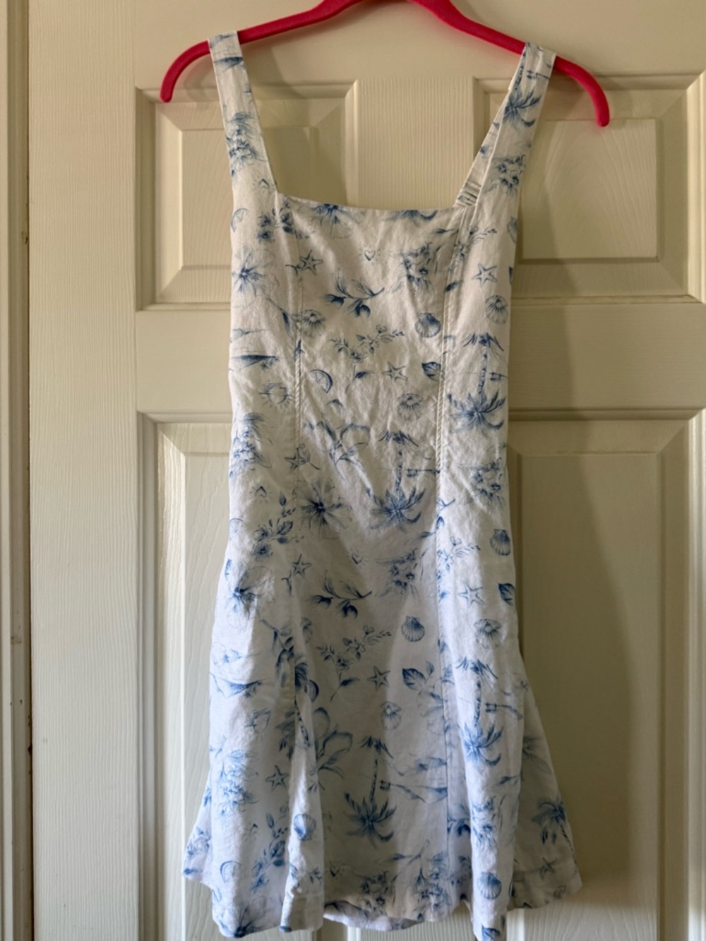 Hollister White and Blue Floral Mini Dress